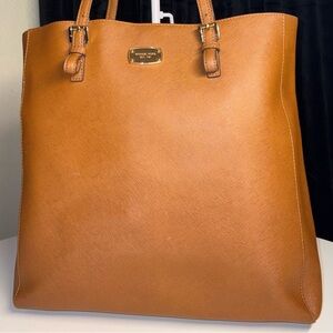 MICHAEL Michael Kors Luggage Saffiano Leather Tote Shoulder Bag Gold Hardware